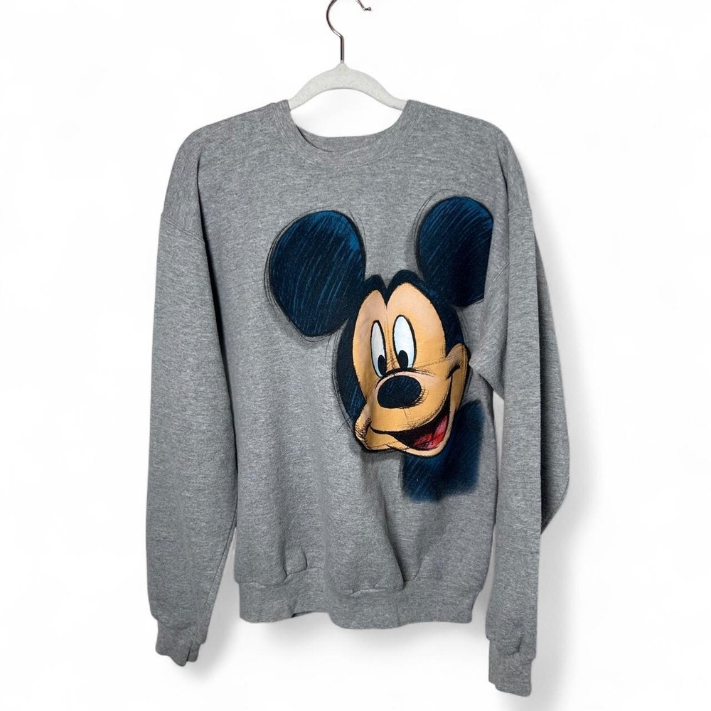 Disneyland sweatshirt Sz. M gray. Mickey Mouse On Front & Back crewneck